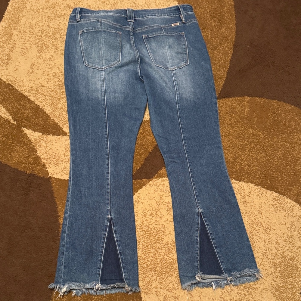 KanCan Blue Flare Jeans with Frayed Hem - Picture 5 of 8
